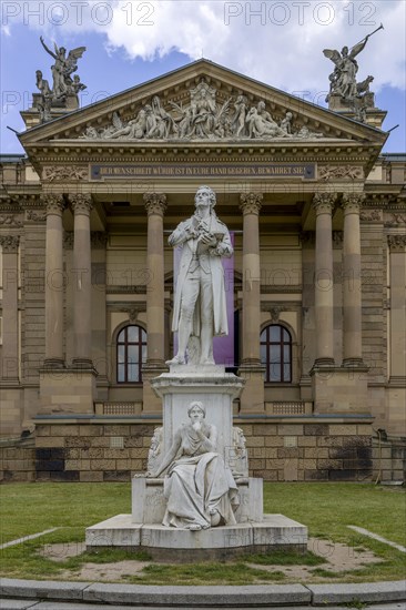 Schiller Monument in front of the Hessian State Theatre Wiesbaden