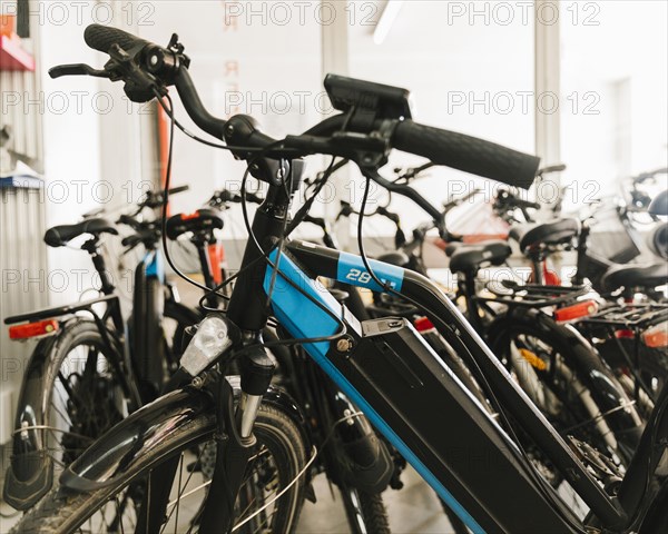 Close up e bike bicycle store