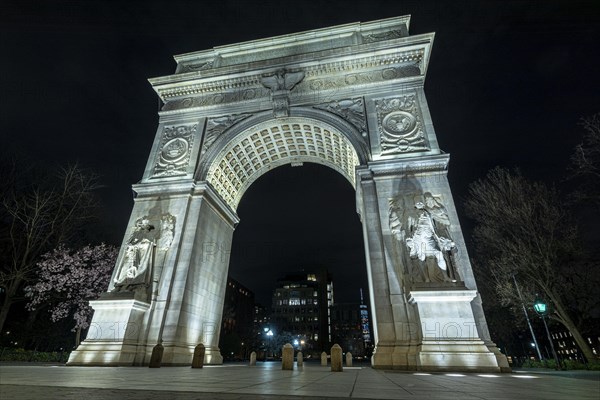 The Washington Square Arch is a marble triumphal arch built in 1892 in Washington Square Park in the Greenwich Village neighborhood of Lower Manhattan in New York City. It celebrates the centennial of...