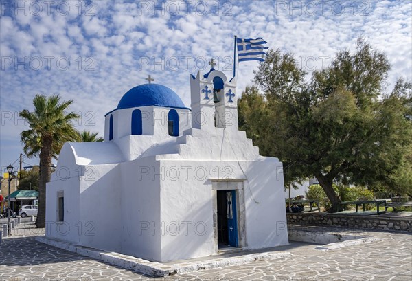White blue Greek Orthodox Church of St Nicholas Thalassitis
