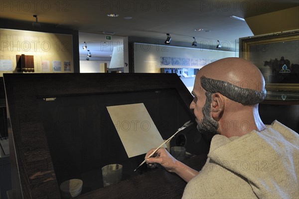 Dummy showing the life of the Cistercian Monks of the Our Lady of the Dunes abbey in the Ten Duinen museum at Koksijde