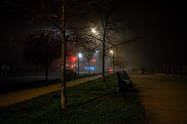 Foggy night in Sheepshead Bay
