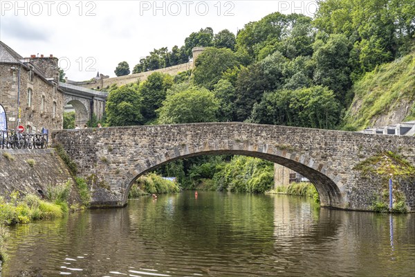 Stone bridge over the river Rance in Dinan