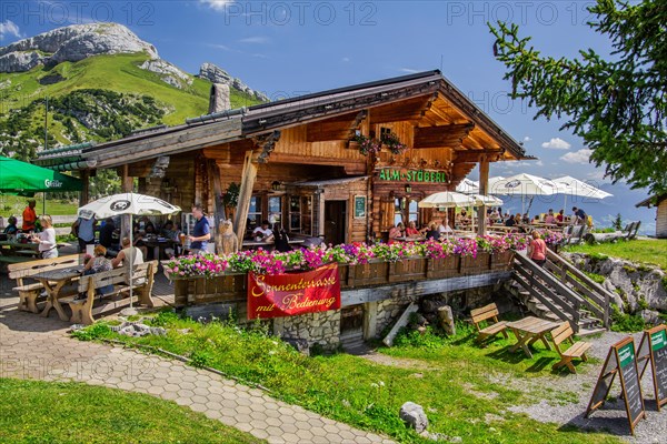 Berggasthof Almstueberl with sun terrace in the Rofan Mountains