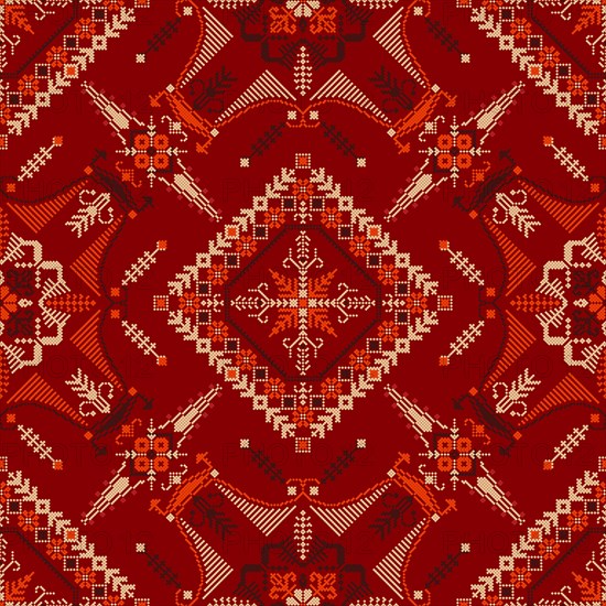 Traditional Latvian embroidery seamless pattern