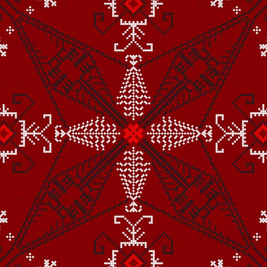 Traditional Latvian embroidery seamless pattern