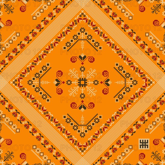 Traditional Latvian embroidery seamless pattern