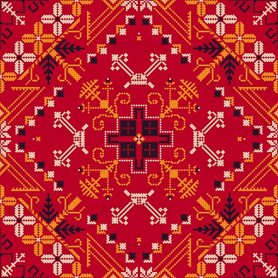 Traditional Latvian embroidery seamless pattern