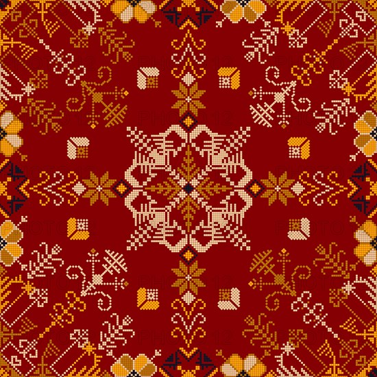 Traditional Latvian embroidery seamless pattern