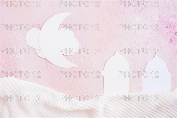 Crescent mosque with tablecloth