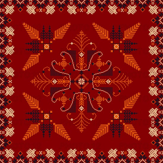 Traditional Latvian embroidery seamless pattern
