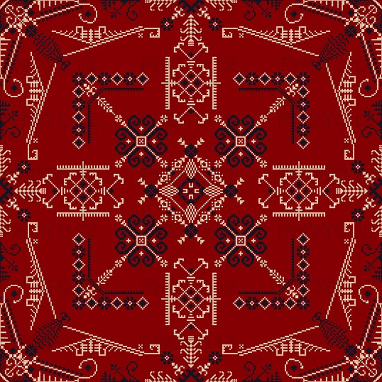Traditional Latvian embroidery seamless pattern