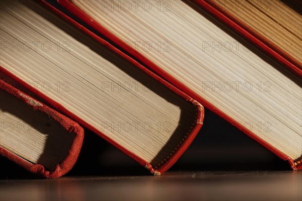Close up books arrangement