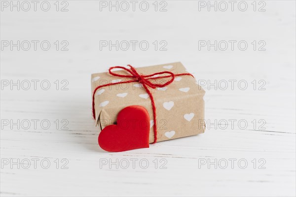 Present with heart decoration valentine s day