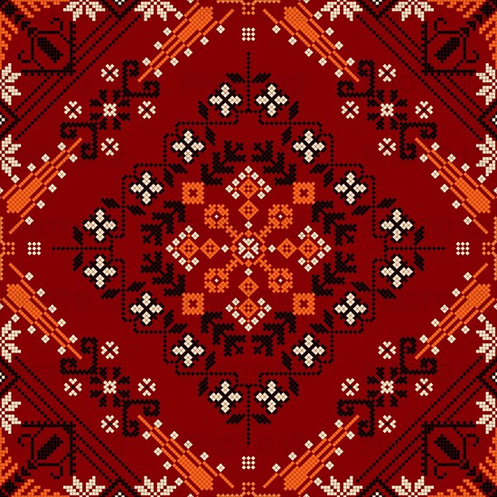Traditional Latvian embroidery seamless pattern