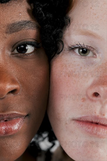Fair dark skinned women face