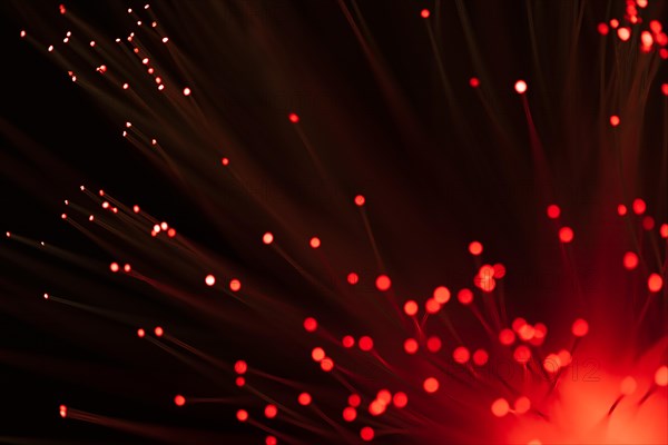 Red fiber lights with defocused spots