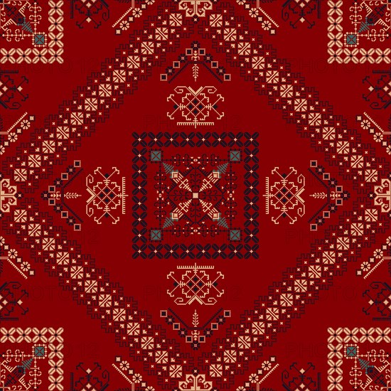 Traditional Latvian embroidery seamless pattern