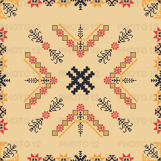 Traditional Latvian embroidery seamless pattern