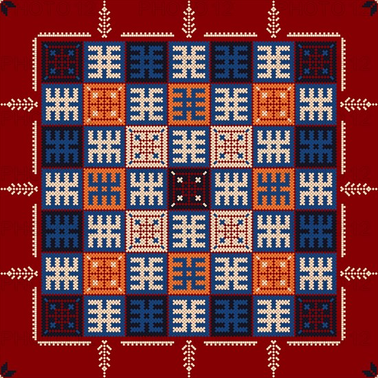 Traditional Latvian embroidery seamless pattern