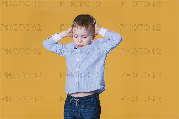 Upset boy casual outfit