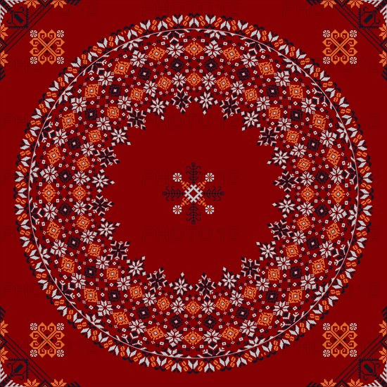 Traditional Latvian embroidery seamless pattern