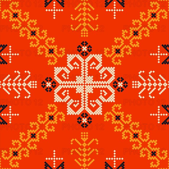 Traditional Latvian embroidery seamless pattern