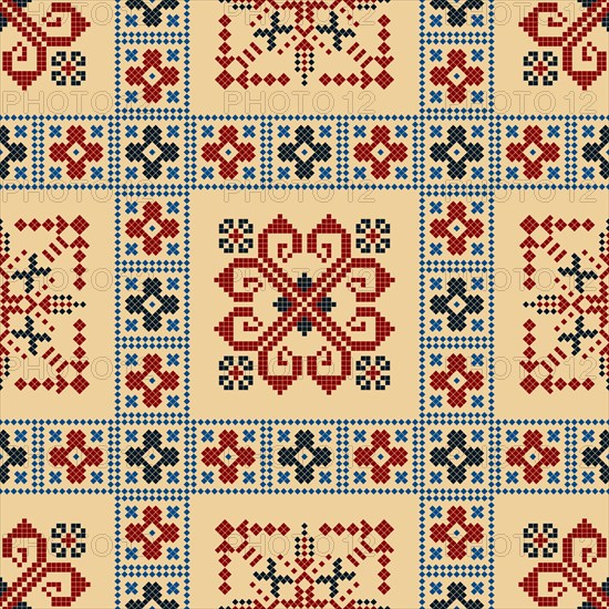 Traditional Latvian embroidery seamless pattern