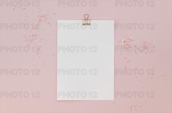 Top view paper with glitter clip
