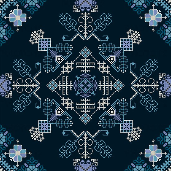 Traditional Latvian embroidery seamless pattern