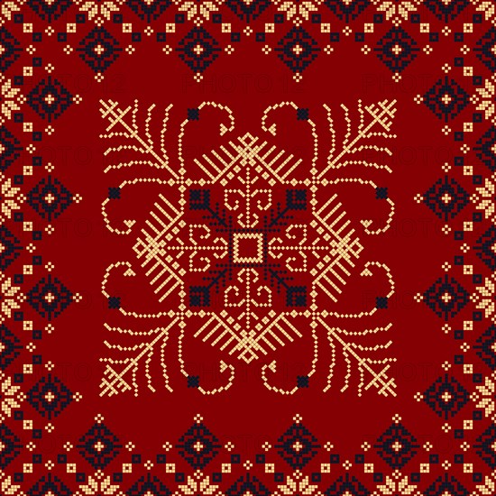 Traditional Latvian embroidery seamless pattern