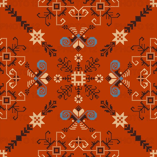 Traditional Latvian embroidery seamless pattern