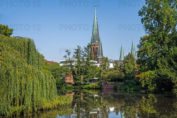 Oldenburg Palace Garden with View of St. Lamberti Church