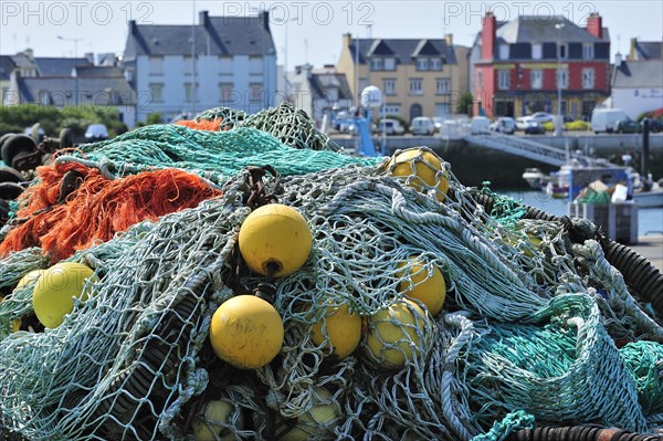 Fishing nets on the quay at Guilvinec harbour