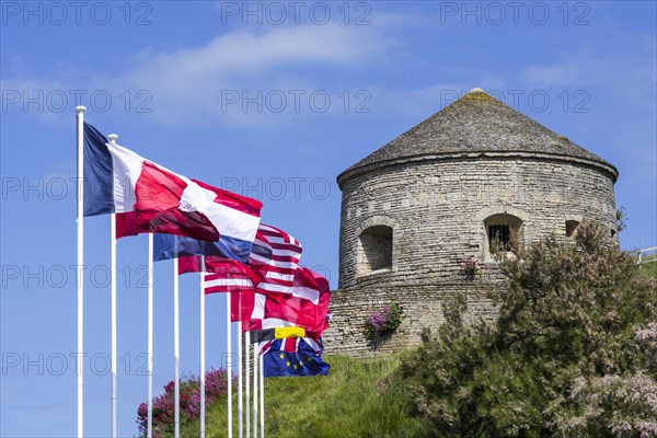 17th century Tour Vauban tower at Port-en-Bessin-Huppain along the English Channel