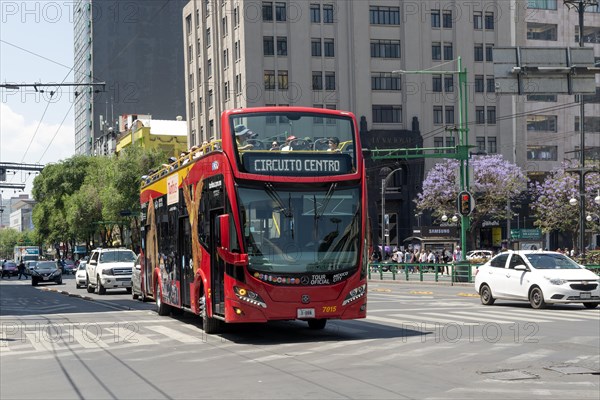 Red open top double decker tourist bus Circuit Centro tour