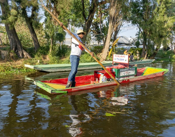 Popular tourist attraction boating Xochimiloco