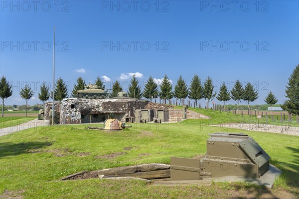 Esch casemate as part of the former Maginot Line. Here bunker with M4 Sherman tank