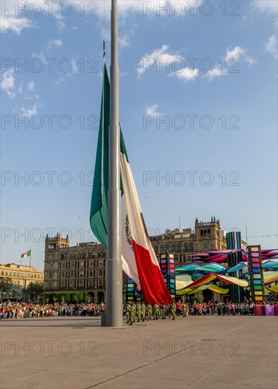 Afternoon flag lowering ceremony