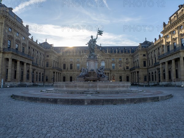 Sunrise in front of the Wuerzburg Residenz