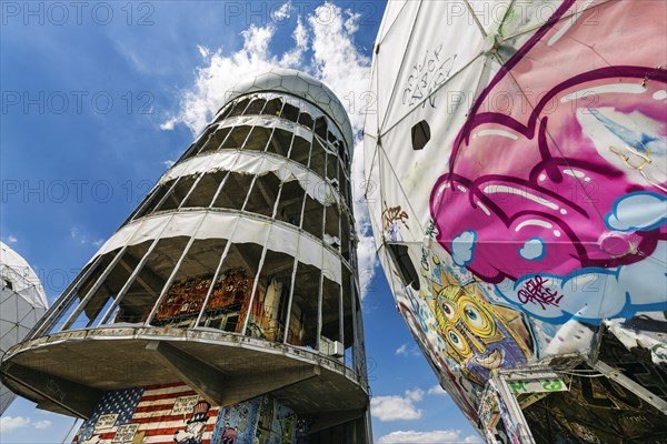 Graffiti on the former US wiretap on Teufelsberg in Grunewald