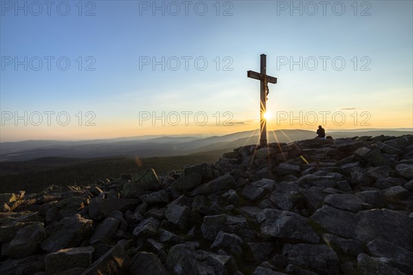 Sunset with view from the Lusen