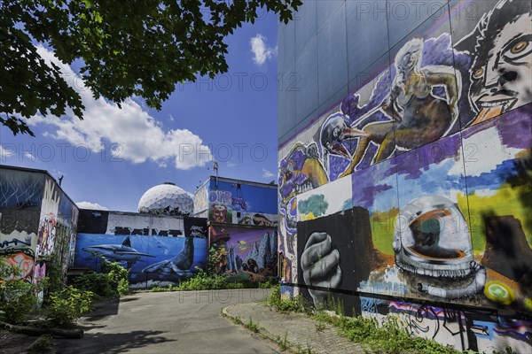 Graffiti on the former US wiretap on Teufelsberg in Grunewald