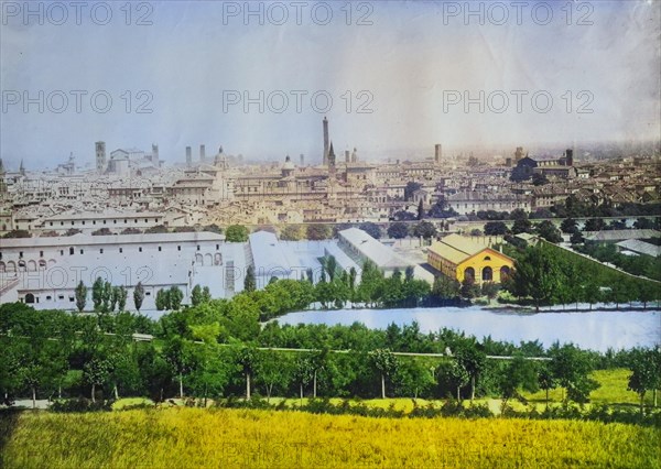 Panorama of Bologna in 1880