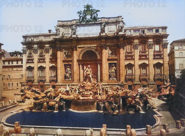 The Trevi Fountain in Rome c. 1860
