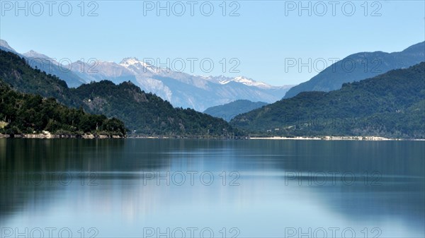 Long exposure of the lake Lago Tagua-Tagua in the Andes in the south of Chile