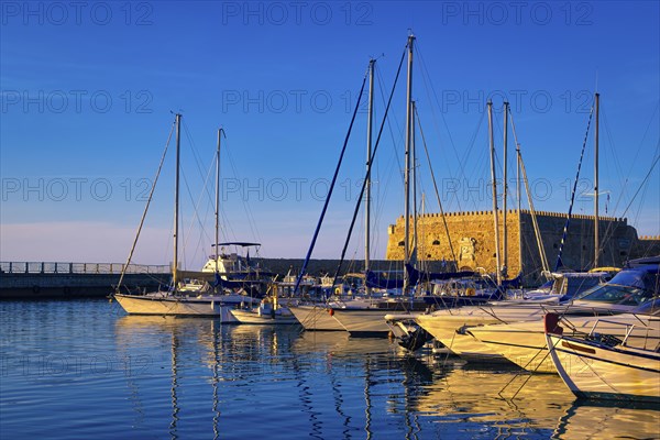 Landscape of Venetian castle or Koules fort in Heraklion