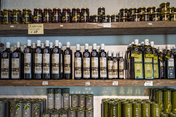 High quality olive oil in a shop for sale