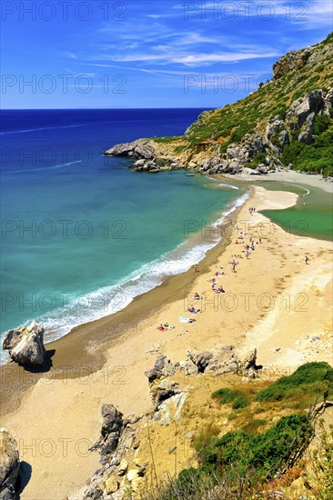 View of sandy beach of Preveli