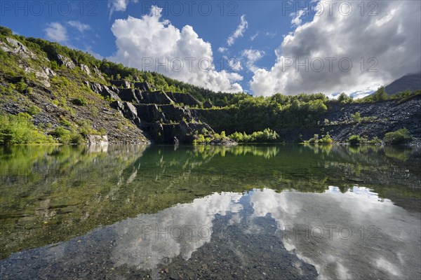 Water reflection in the former slate quarry near Ballachulish